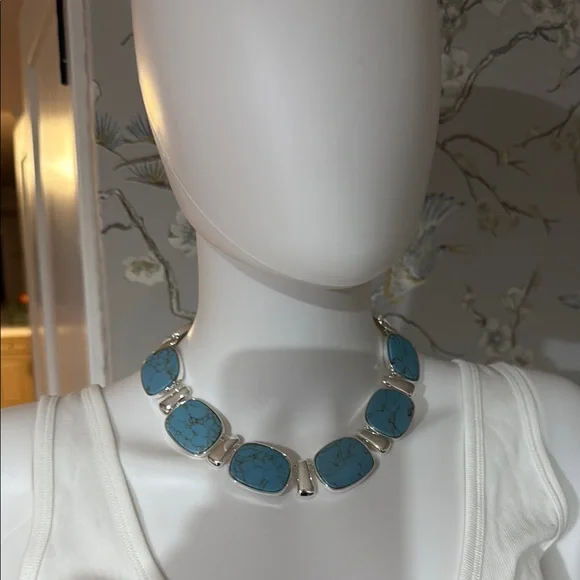 Lauren Ralph Lauren Silver Necklace with Blue Stones - Picture 2 of 11